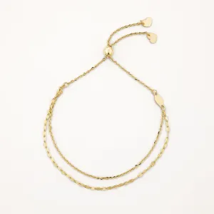 Double Chain Curb Bracelet in 10k Gold