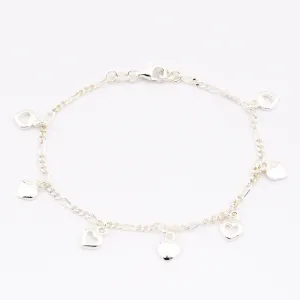 Drop Heart Charm Bracelet