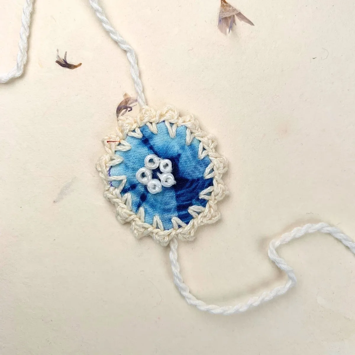 Dual Avtar Shibori Rakhi - Blue | Reusable Rakhi