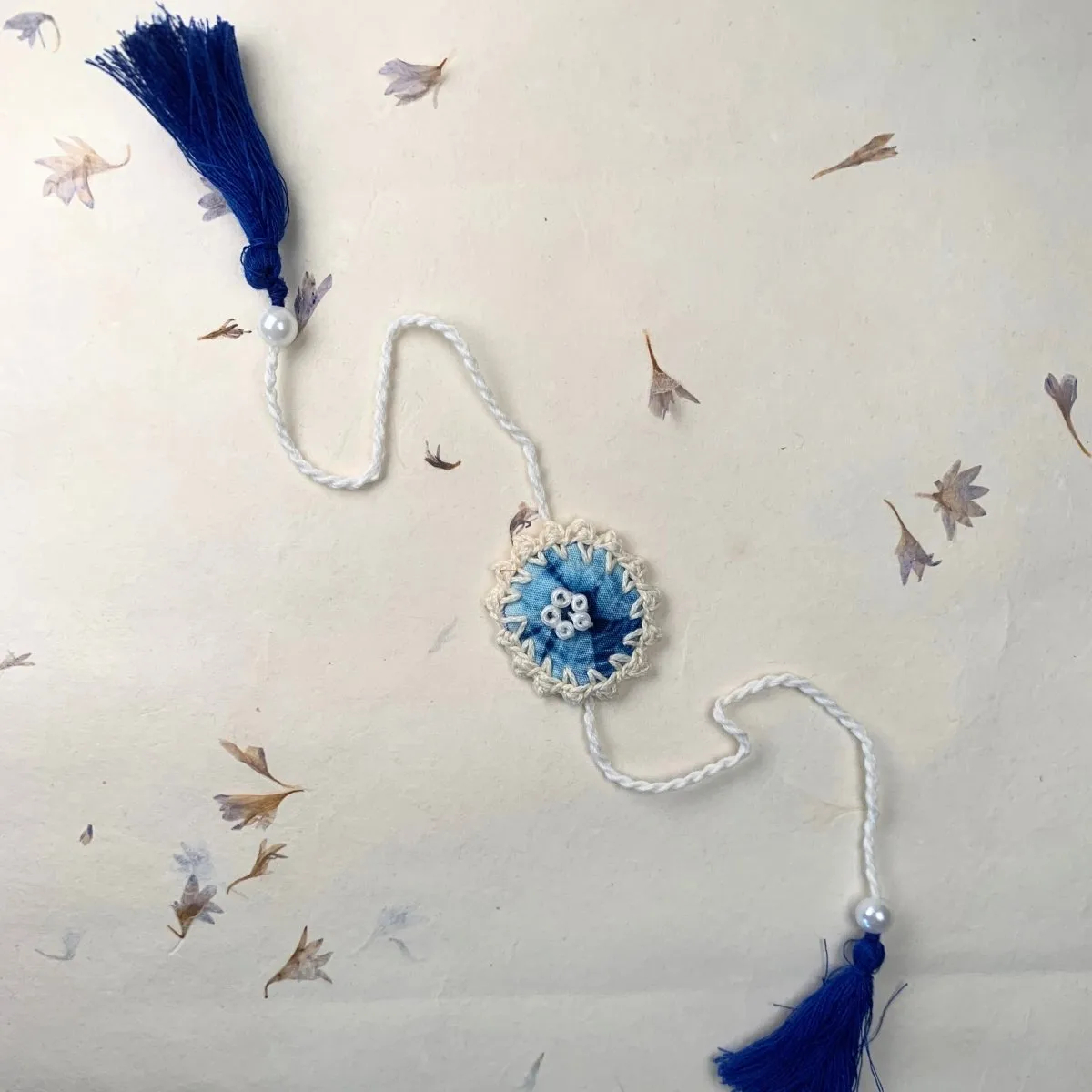 Dual Avtar Shibori Rakhi - Blue | Reusable Rakhi