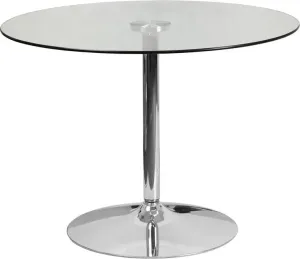 Dyersburg 39.25'' Round Glass Table w/29''H Chrome Base