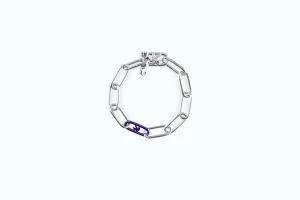 Electro Signature Chain Bracelet Silver Violet