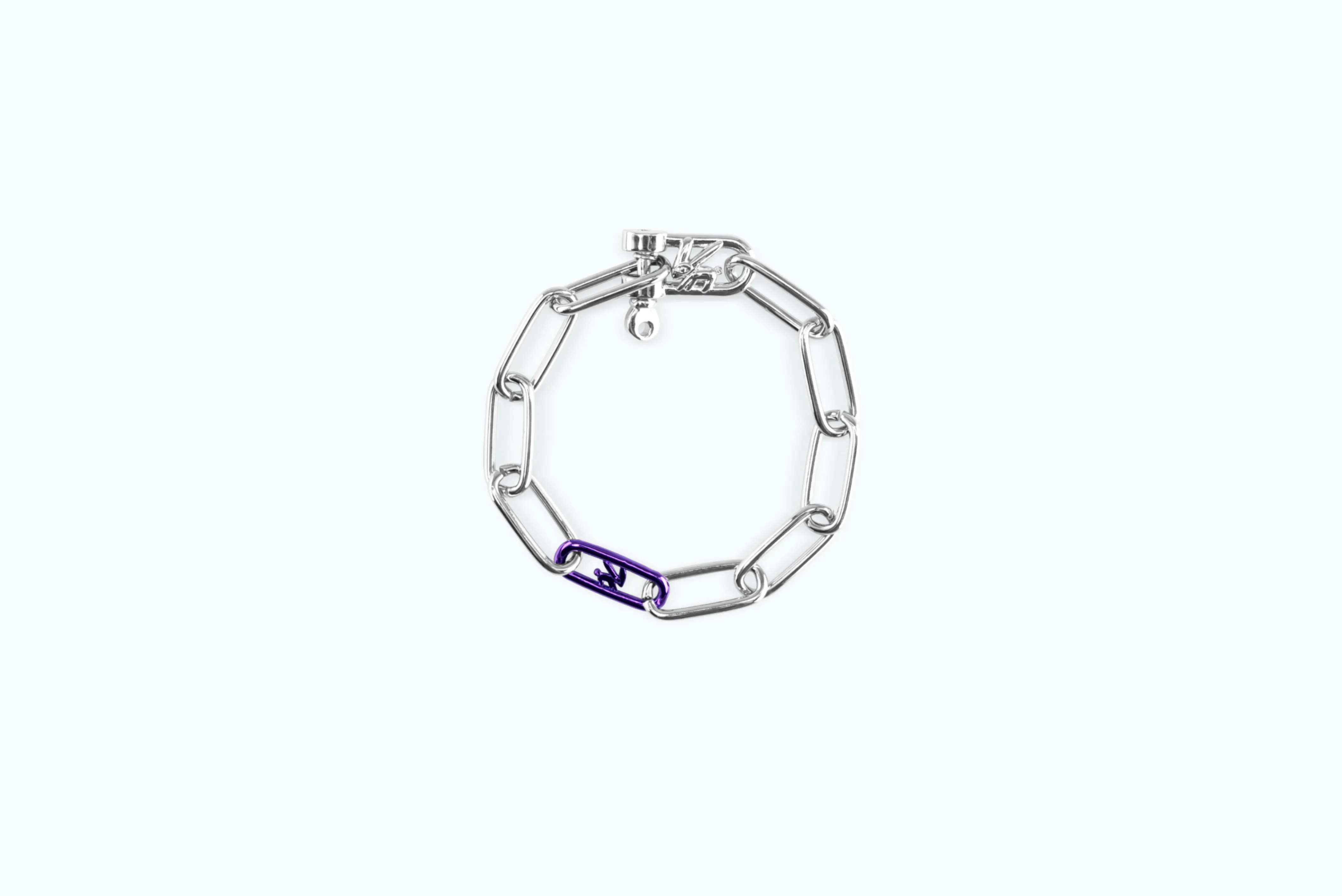 Electro Signature Chain Bracelet Silver Violet