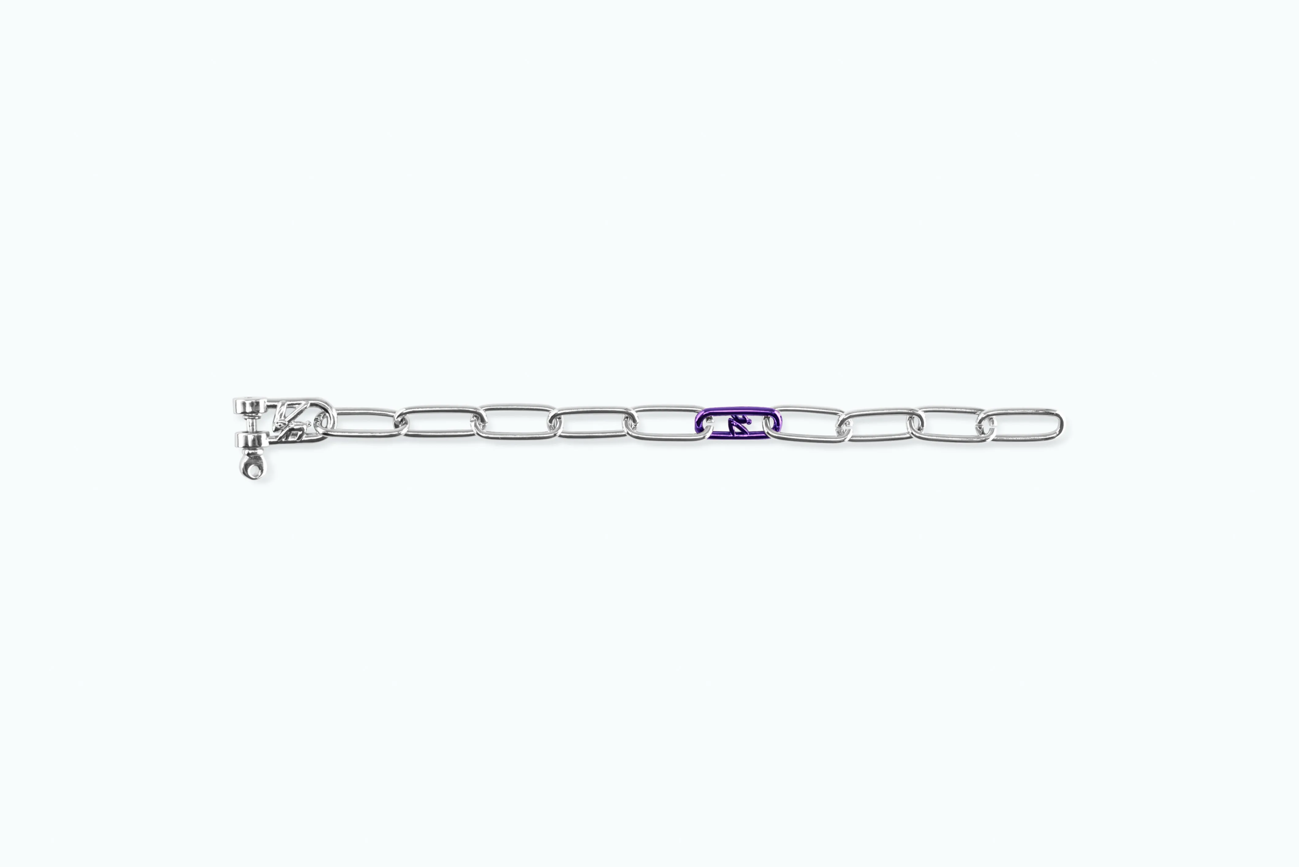 Electro Signature Chain Bracelet Silver Violet