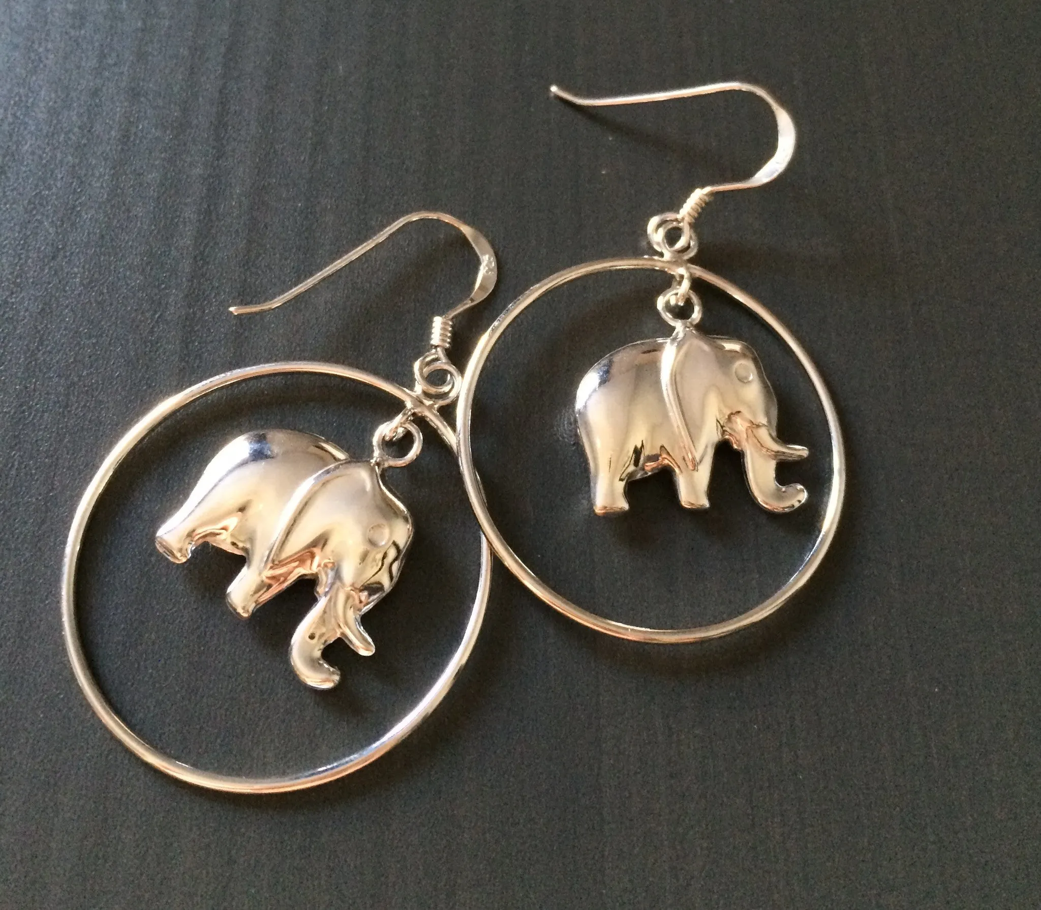 Elephant Hoop Earrings