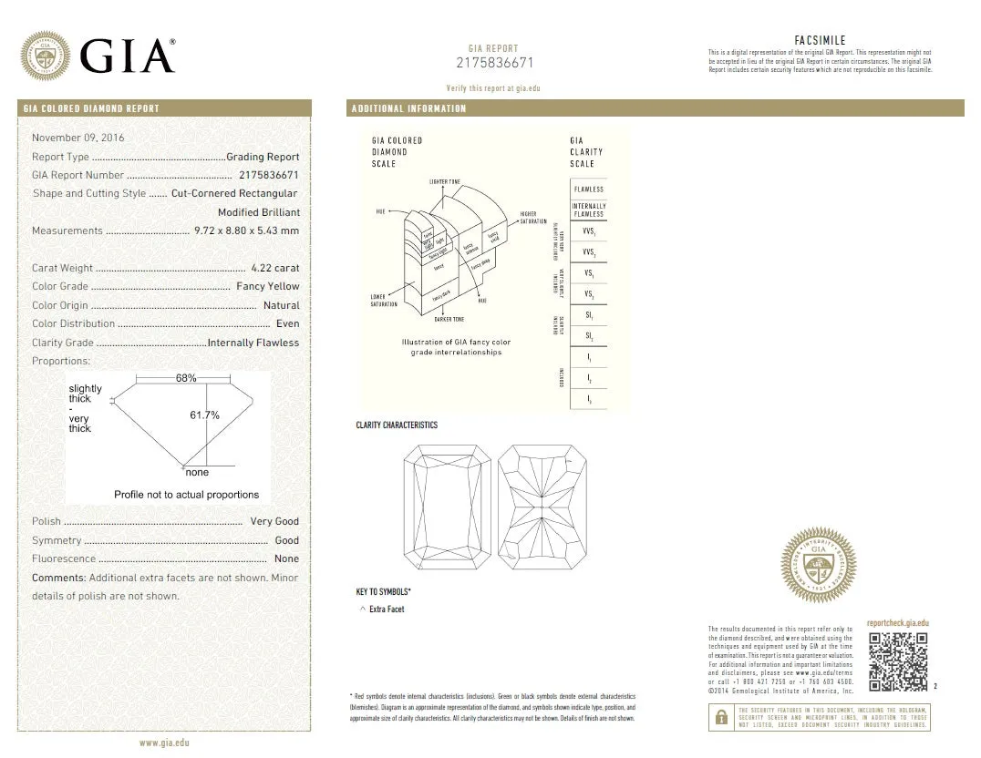 Exuberance Earrings (8.47 ct Radiant Fancy Yellow Internally Flawless GIA Diamonds) in Platinum