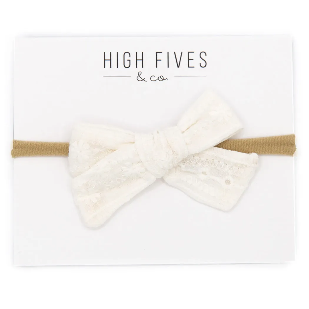 Eyelet Bow Nylon Headband