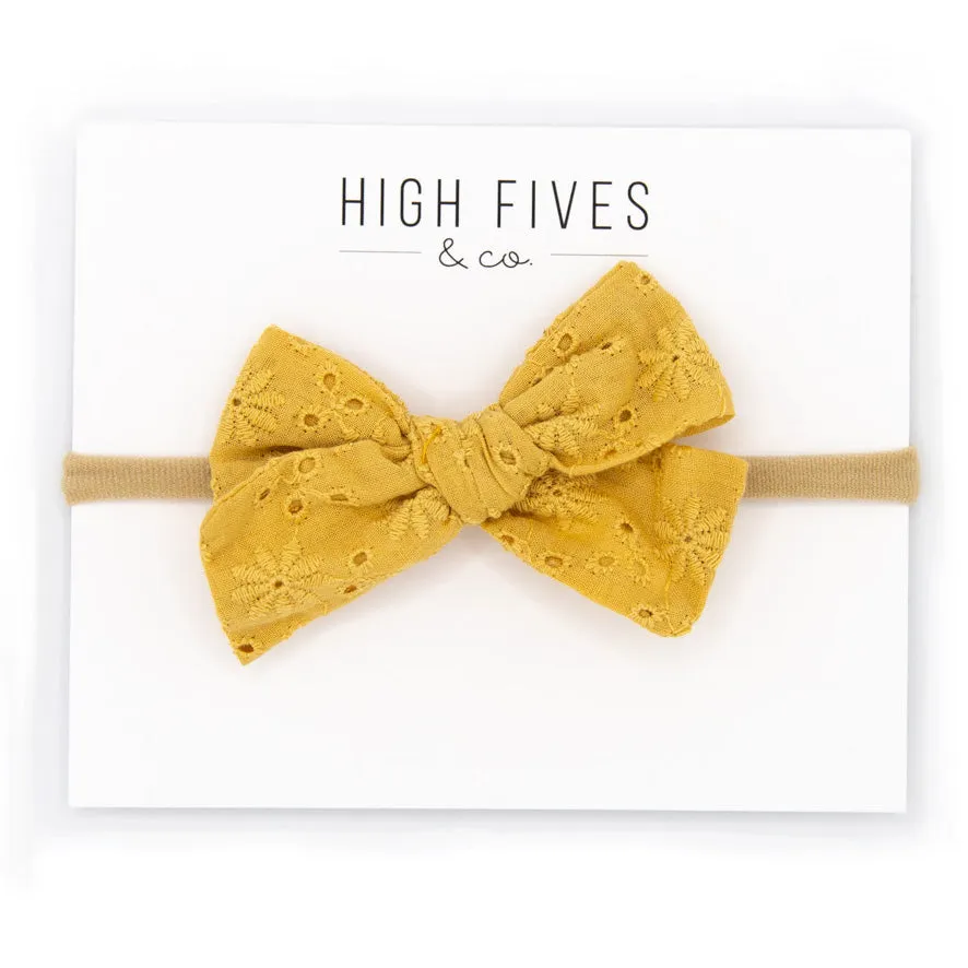 Eyelet Bow Nylon Headband