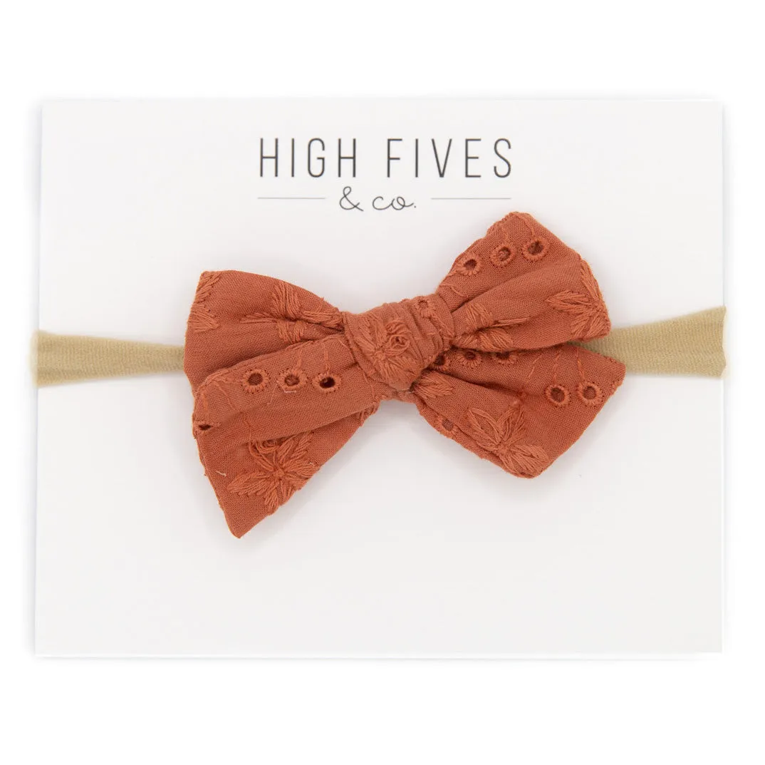 Eyelet Bow Nylon Headband