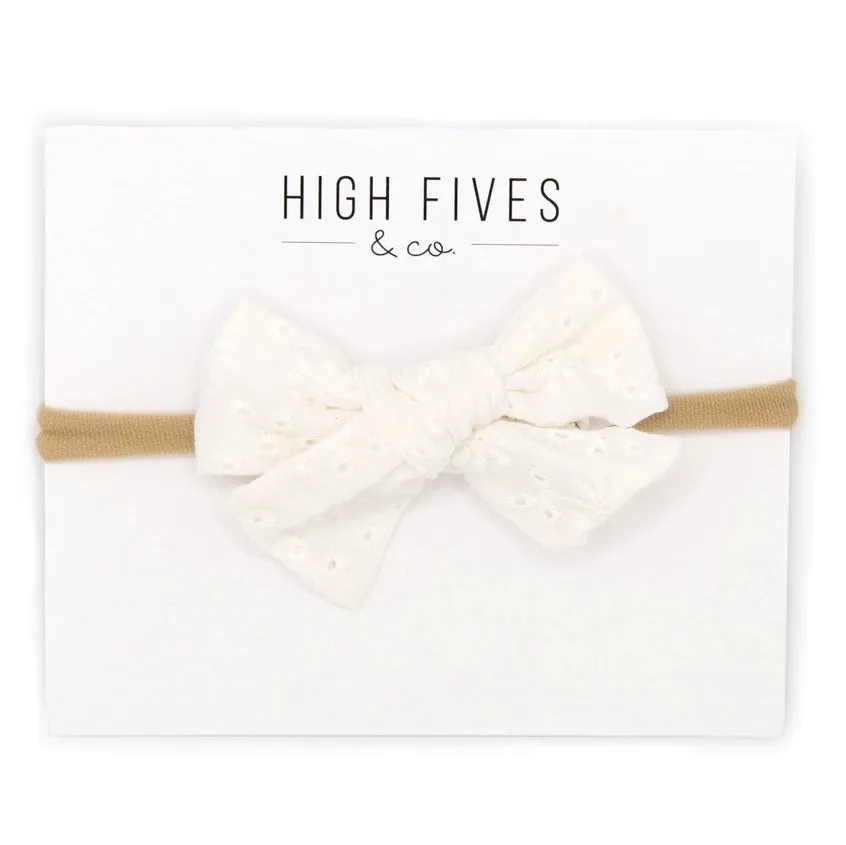 Eyelet Bow Nylon Headband
