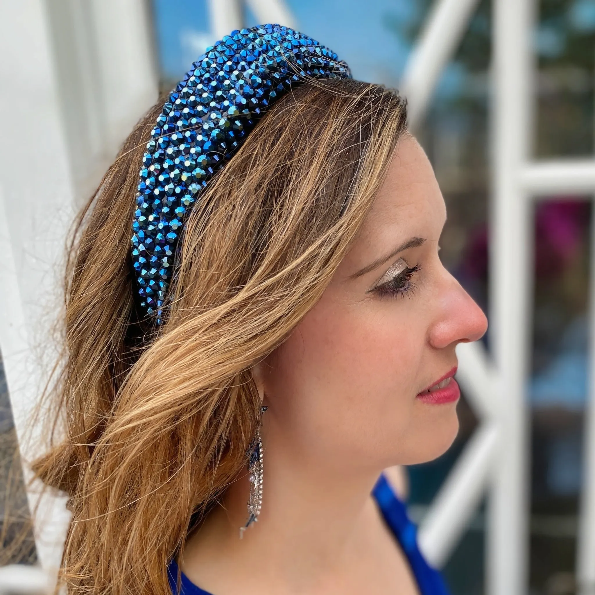 Festival Headband Blue Sparkly Hair Band