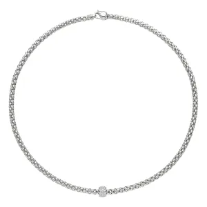 Fope 18K White Gold Solo Collection Diamond Necklace, 18 inch