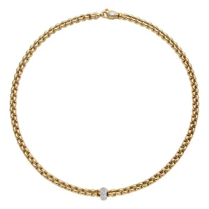 Fope 18K Yellow and White Gold Eka Collection Diamond Necklace, 18.5 inch