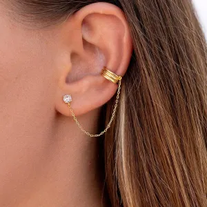 Fringed Zircon Stud Earrings