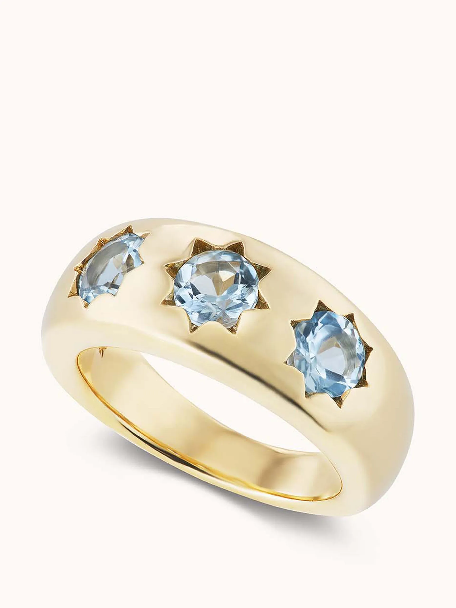 Gemma starburst ring aqua