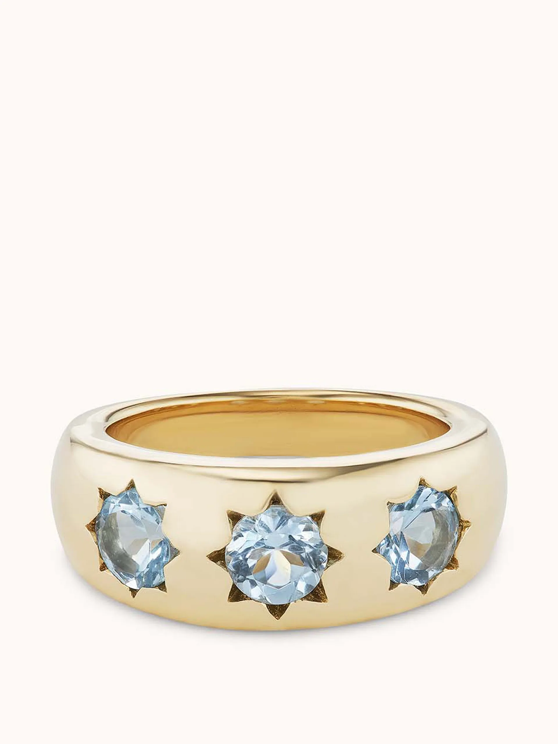 Gemma starburst ring aqua