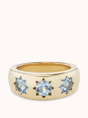 Gemma starburst ring aqua