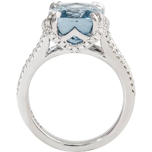 Gems of Distinction Collection's 14k White Gold 5.57ct Aquamarine & .44ctw Diamond Ring