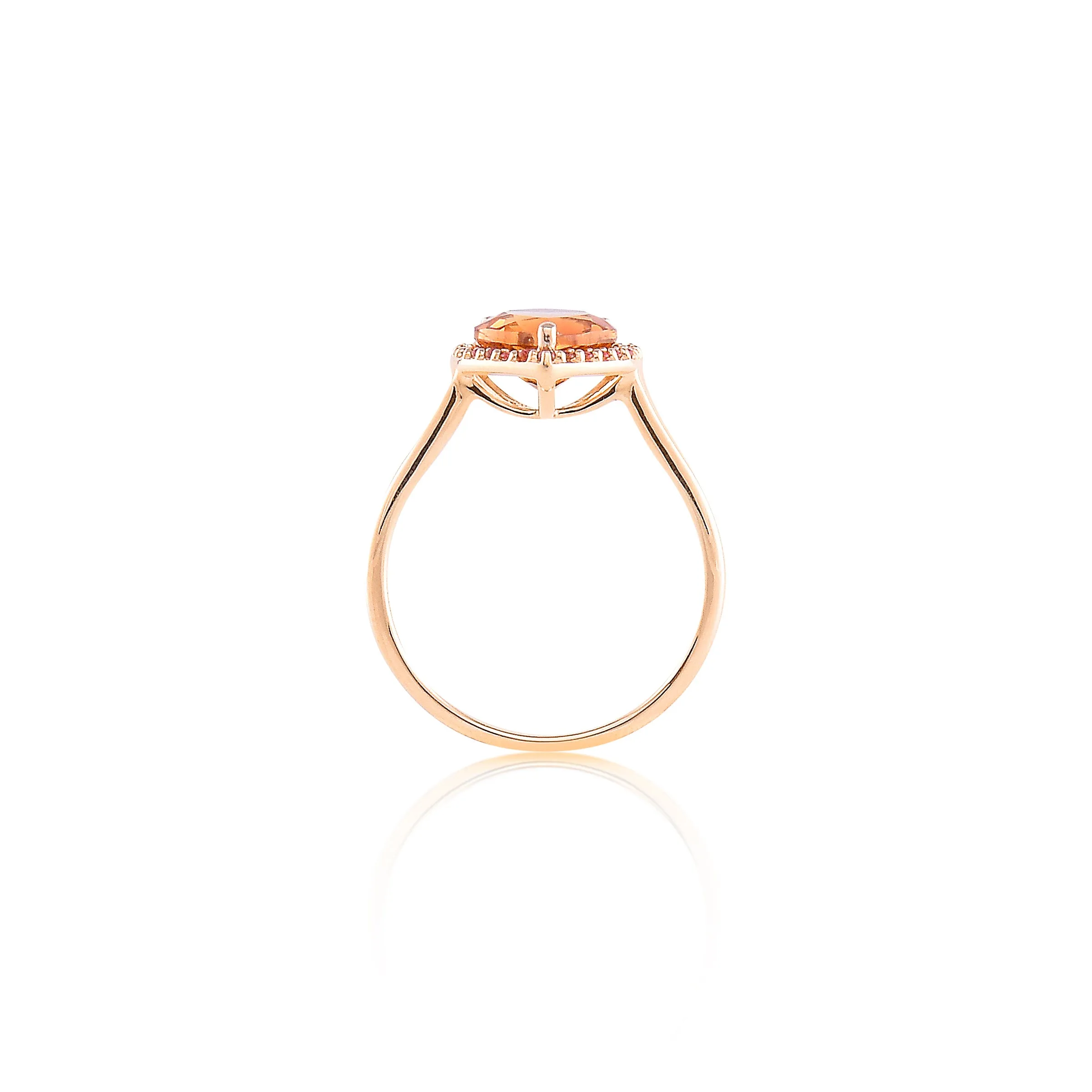 Gemstone 14K Halo Heart Cocktail Ring