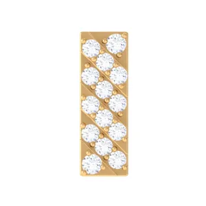 Genuine Diamond Gold Bar Earring for Tragus Piercing