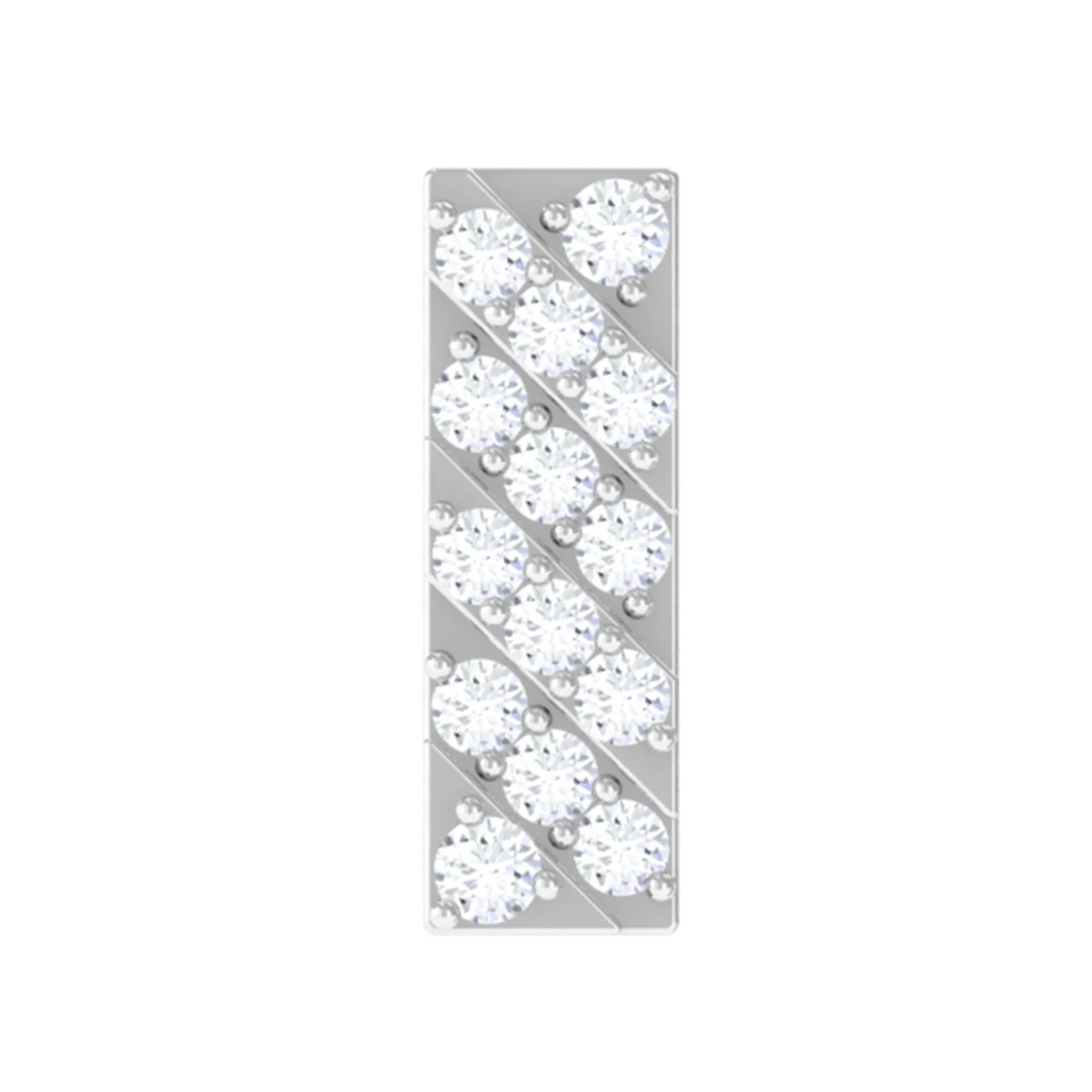 Genuine Diamond Gold Bar Earring for Tragus Piercing