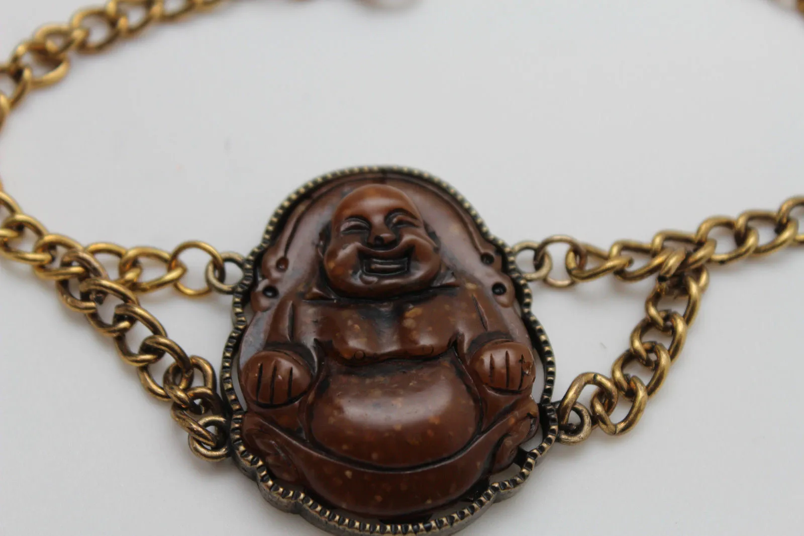 Gold Metal Boot Chain Bracelet Fat Buddha India Anklet Bohemian Shoe Charm Women