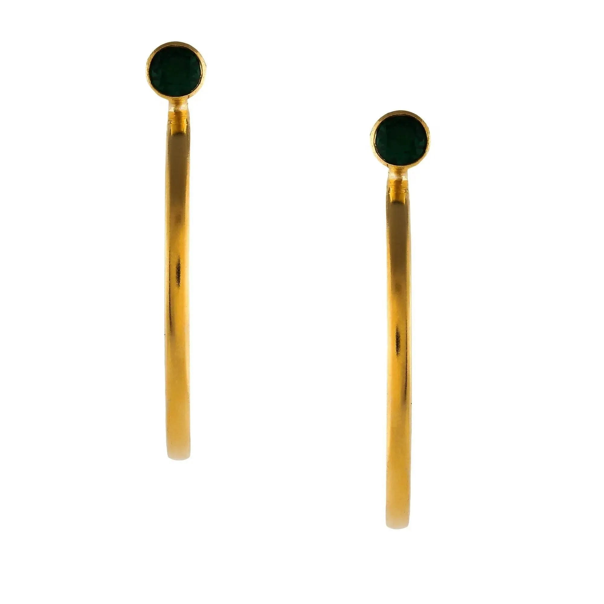 Gold Plated Zircon Silver Hoop Earrings