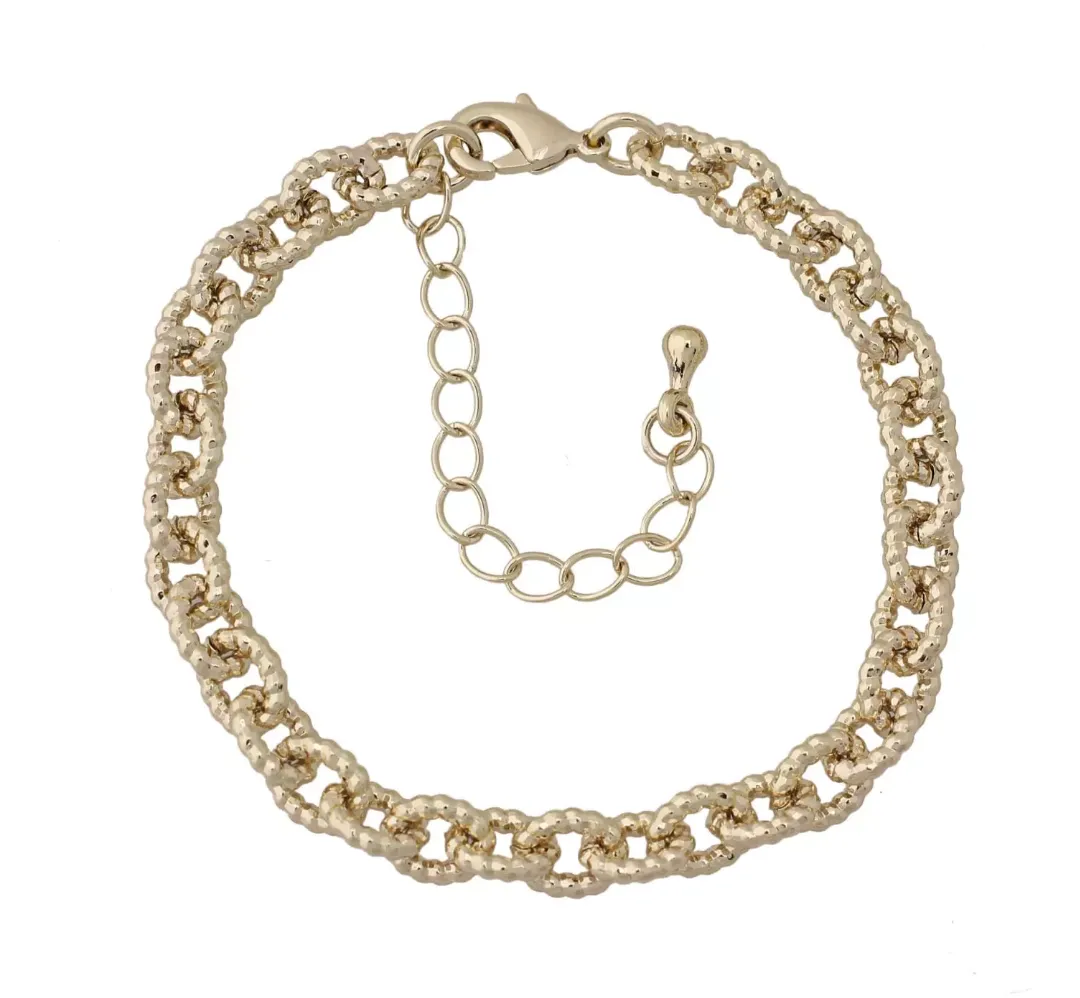 Gold Sparkle Chain Link Bracelet