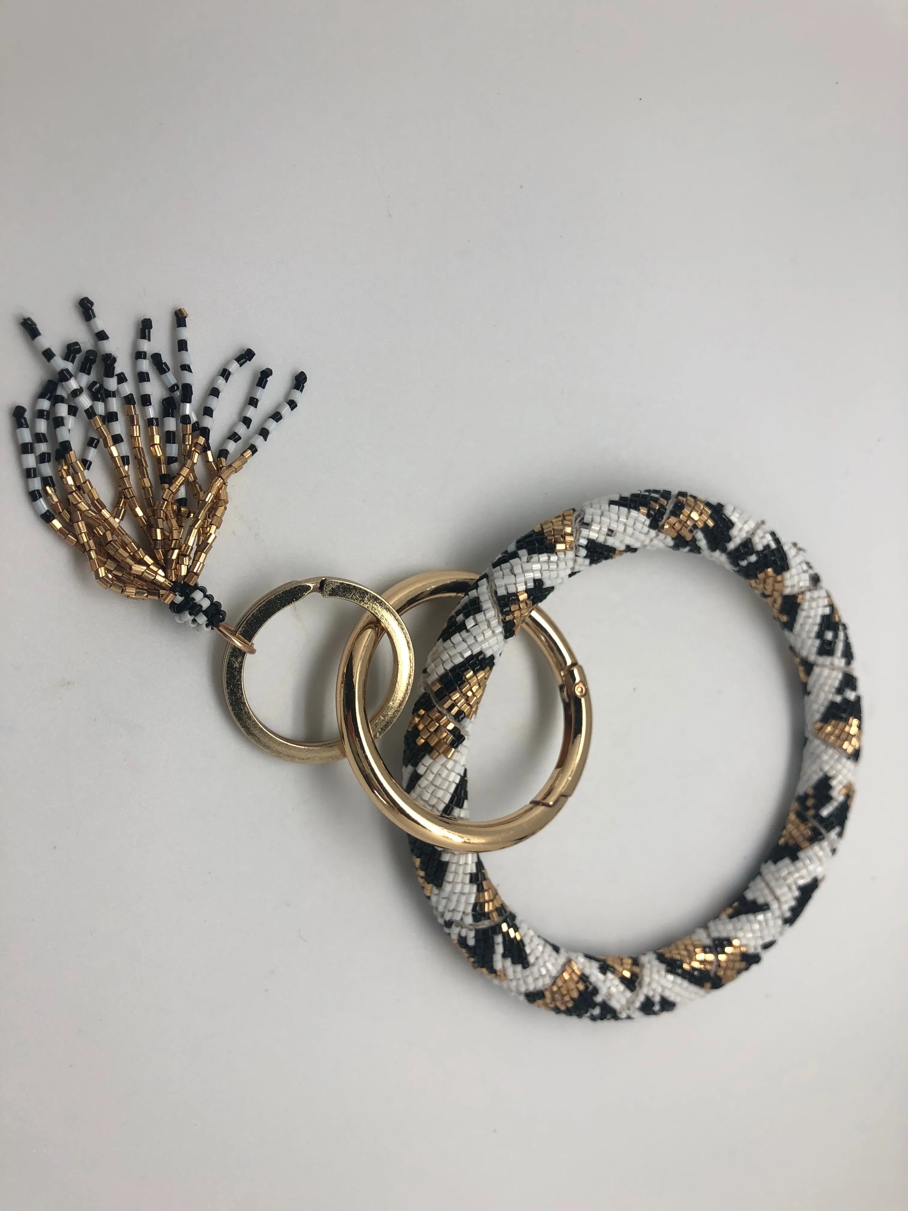 Golden Tassel Seed Bead Key Keeper Bracelet - Fair Trade