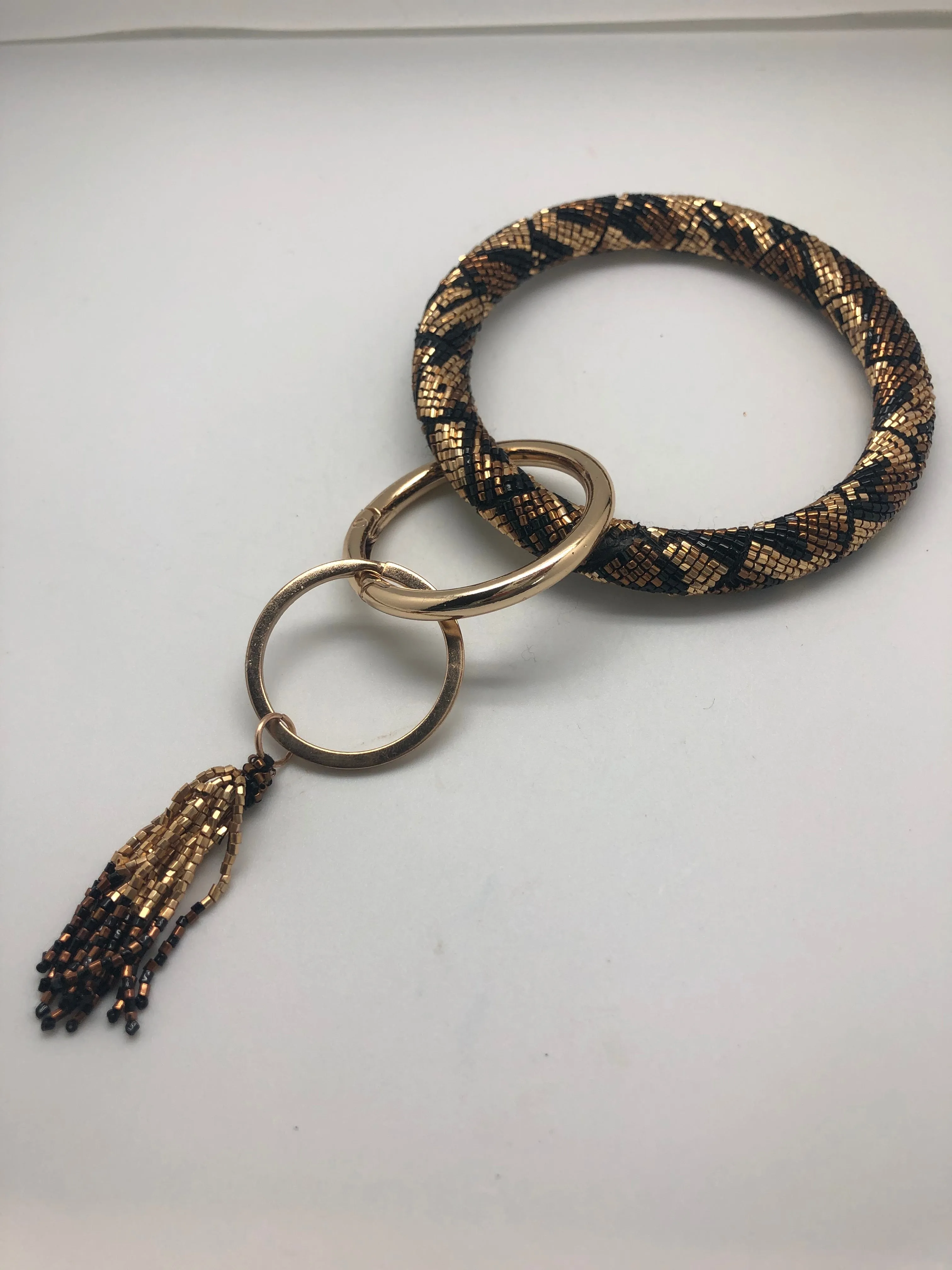 Golden Tassel Seed Bead Key Keeper Bracelet - Fair Trade