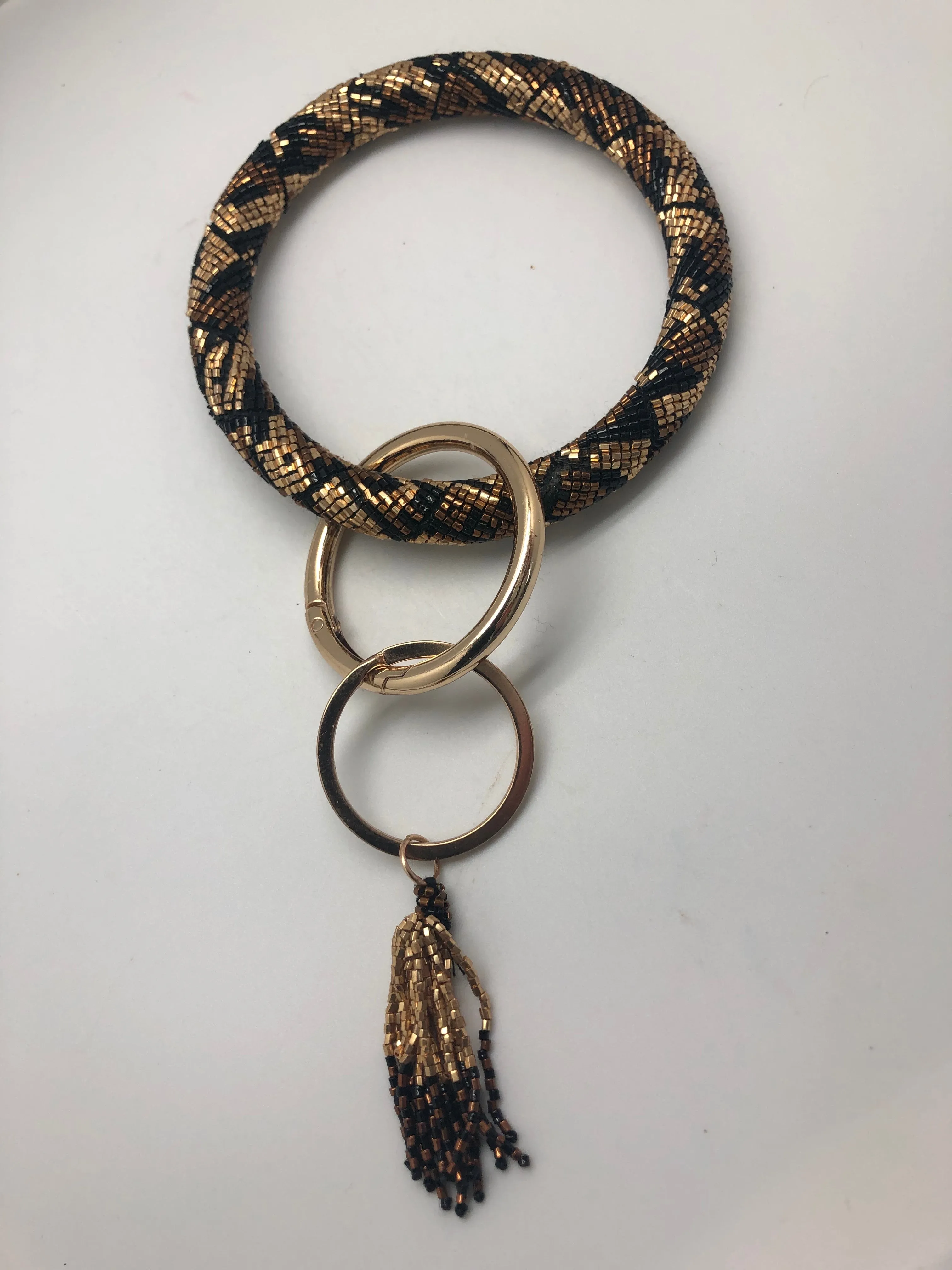 Golden Tassel Seed Bead Key Keeper Bracelet - Fair Trade