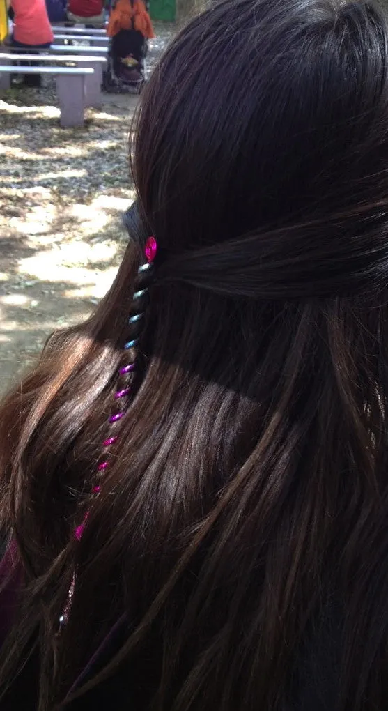 Hair Twister Pink Rainbow - 6" Mini Hair Wrap