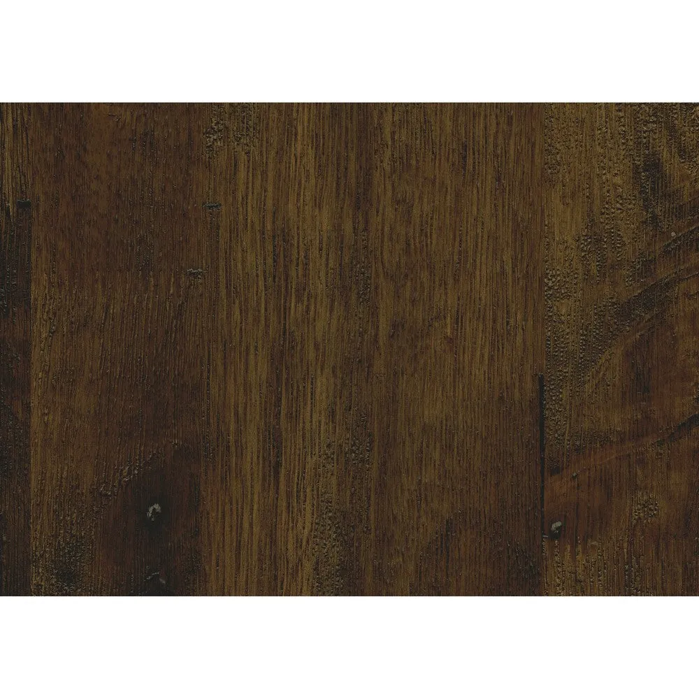 Hali 44 Inch Cocktail Coffee Table, Rubberwood, Black Metal Legs, Brown By Casagear Home