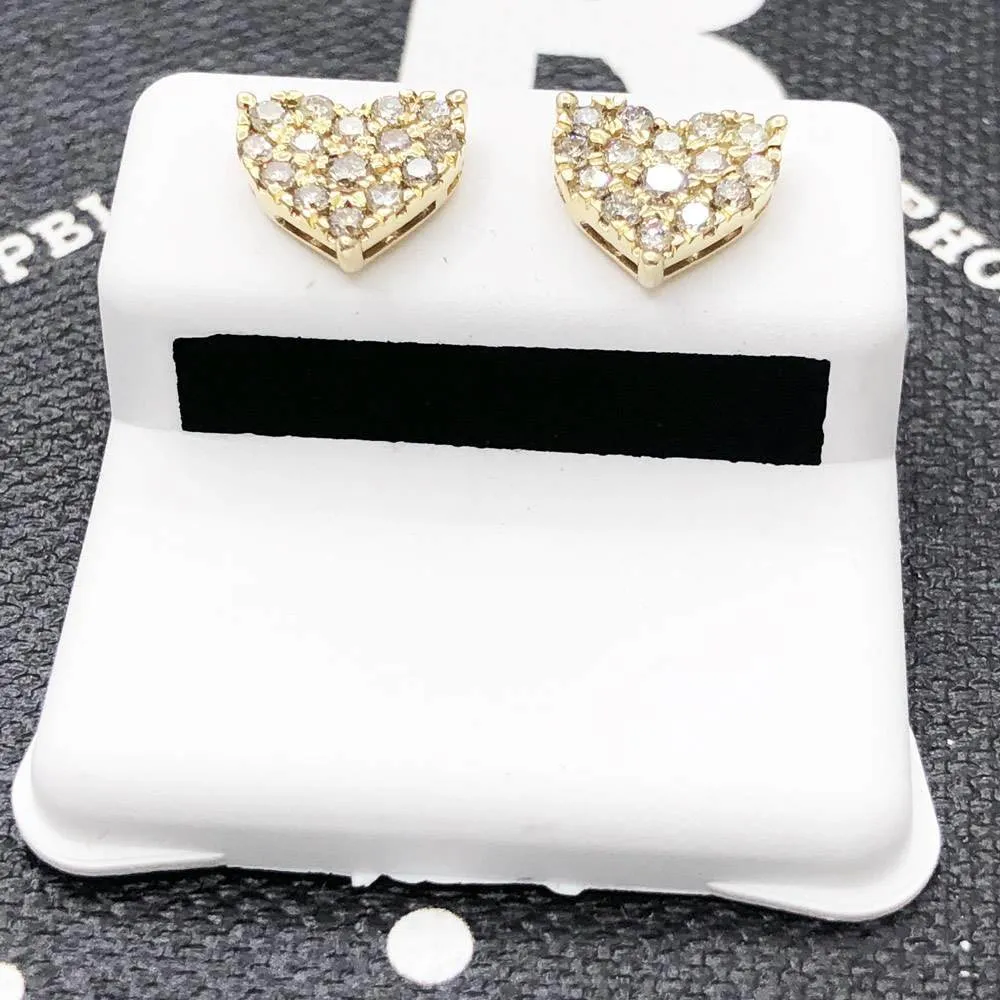 Heart .75cttw Diamond Earrings 14K Yellow Gold