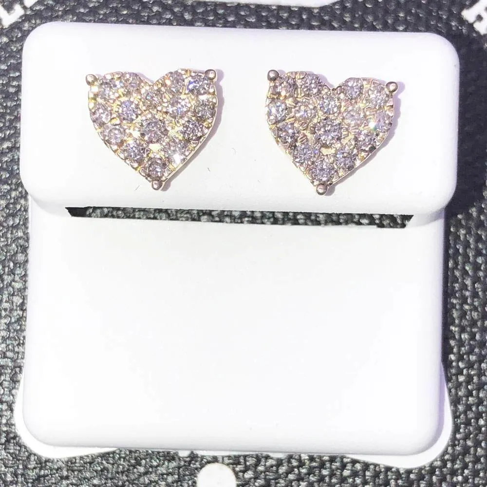 Heart .75cttw Diamond Earrings 14K Yellow Gold
