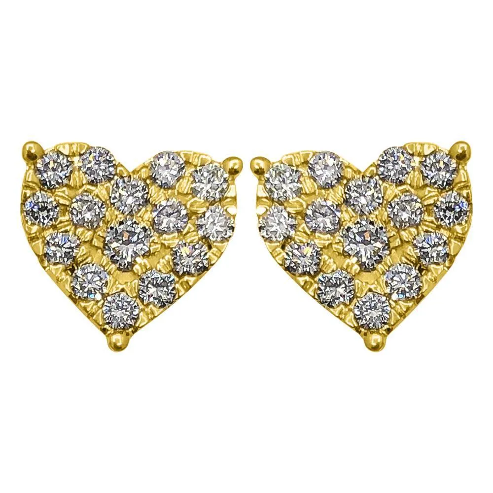 Heart .75cttw Diamond Earrings 14K Yellow Gold