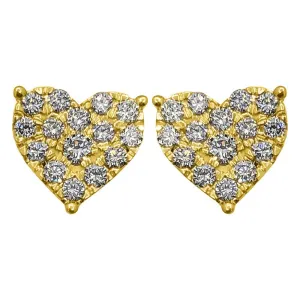 Heart .75cttw Diamond Earrings 14K Yellow Gold
