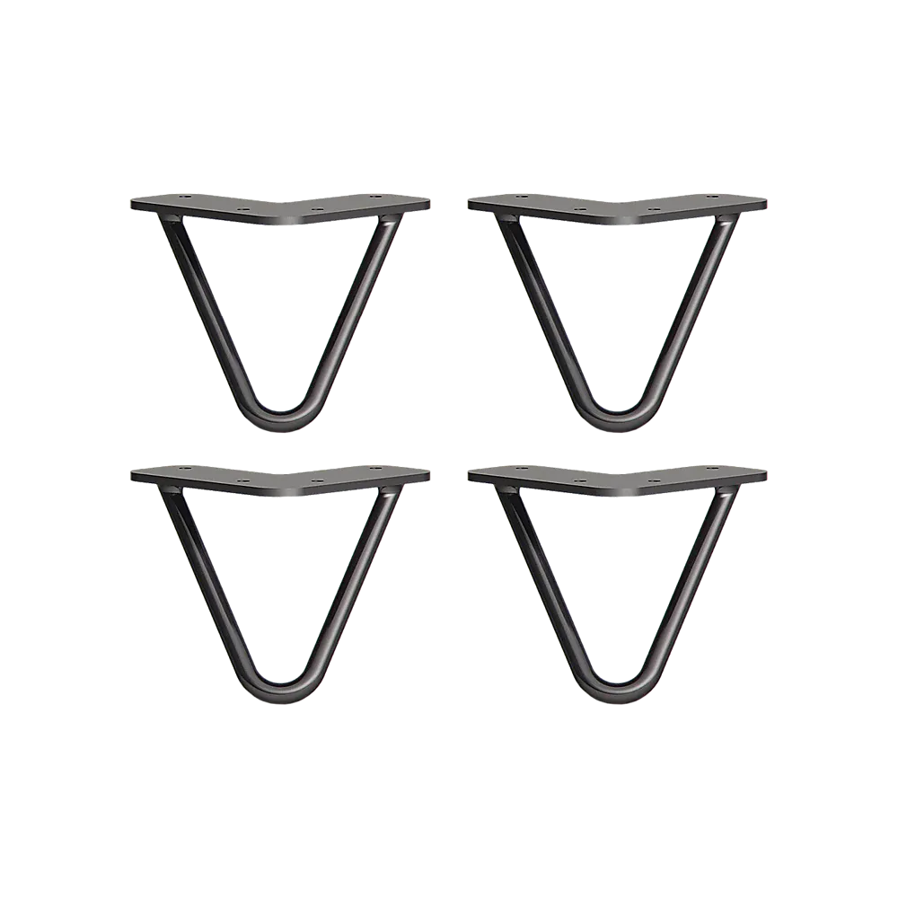 Heavy-Duty Steel Hairpin Table Legs Set of 4, 11cm Black, Della Francesca
