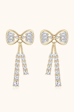 HGA 1.12 Carat Moissanite 925 Sterling Silver Bow Earrings