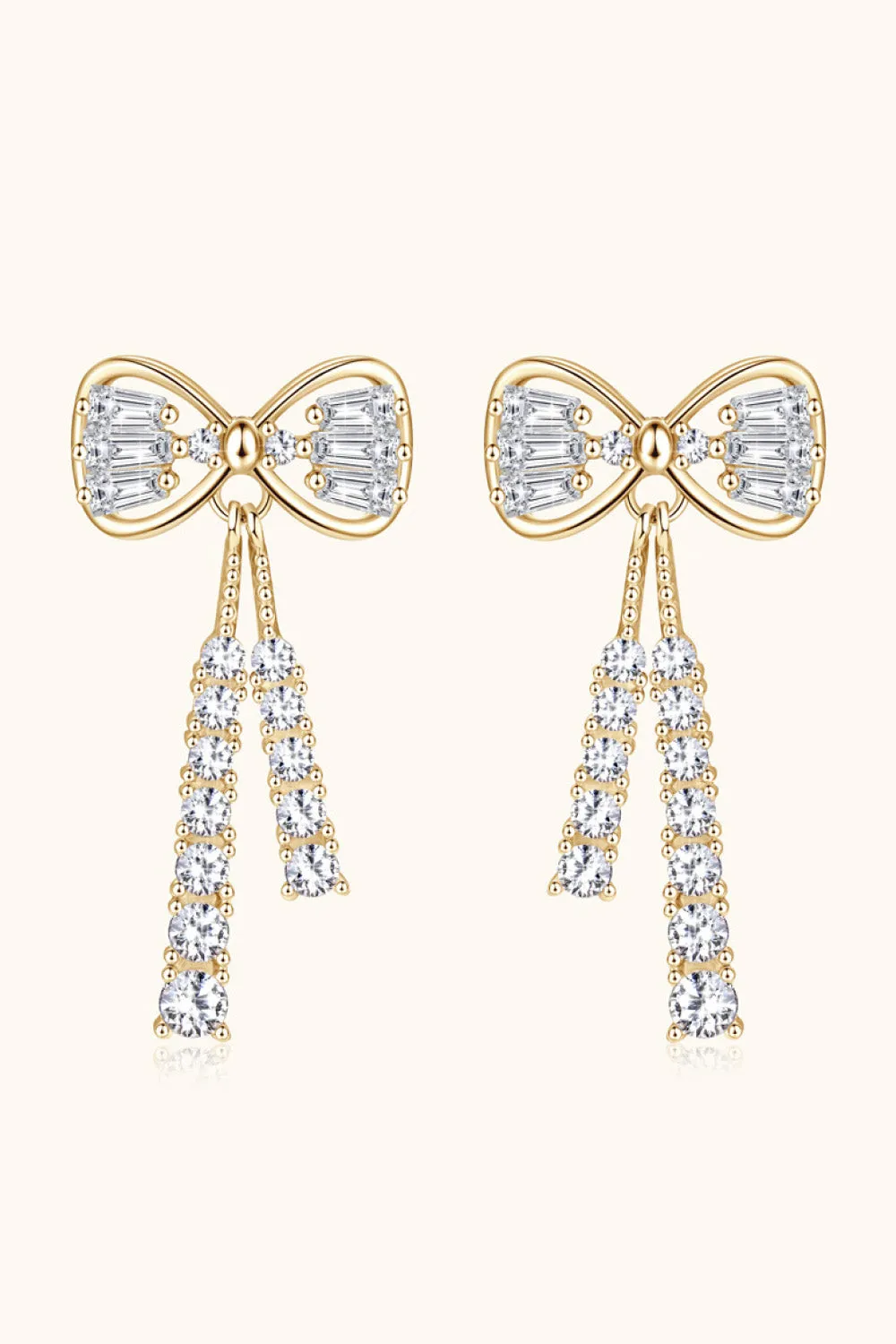 HGA 1.12 Carat Moissanite 925 Sterling Silver Bow Earrings