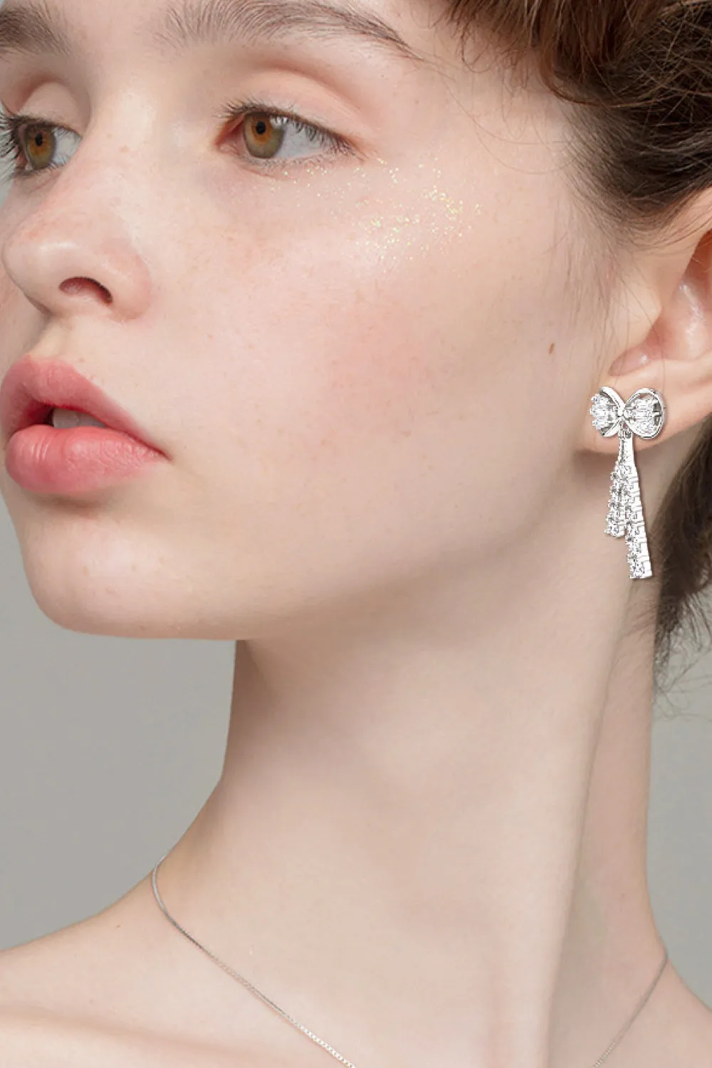 HGA 1.12 Carat Moissanite 925 Sterling Silver Bow Earrings
