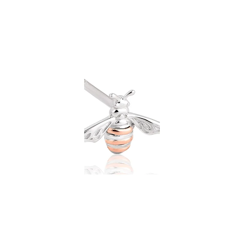 Honey Bee Earrings - Silver Rose Gold - 3SHNBE