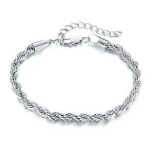 JC - Twisted Rope Chain Bracelet: Minimalist stainless steel, unisex design for men and women