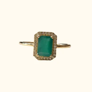 Jin Emerald Baguette Cocktail Ring