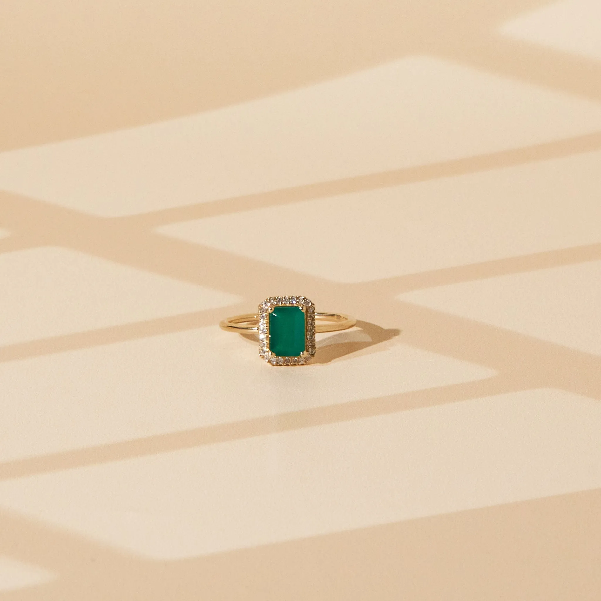 Jin Emerald Baguette Cocktail Ring