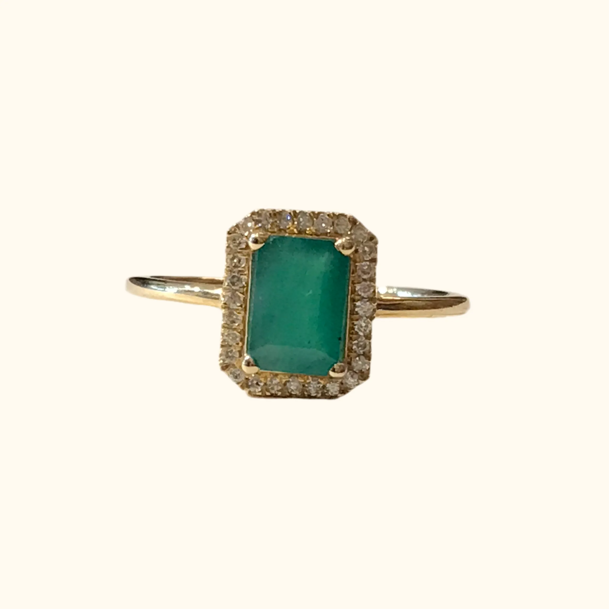 Jin Emerald Baguette Cocktail Ring