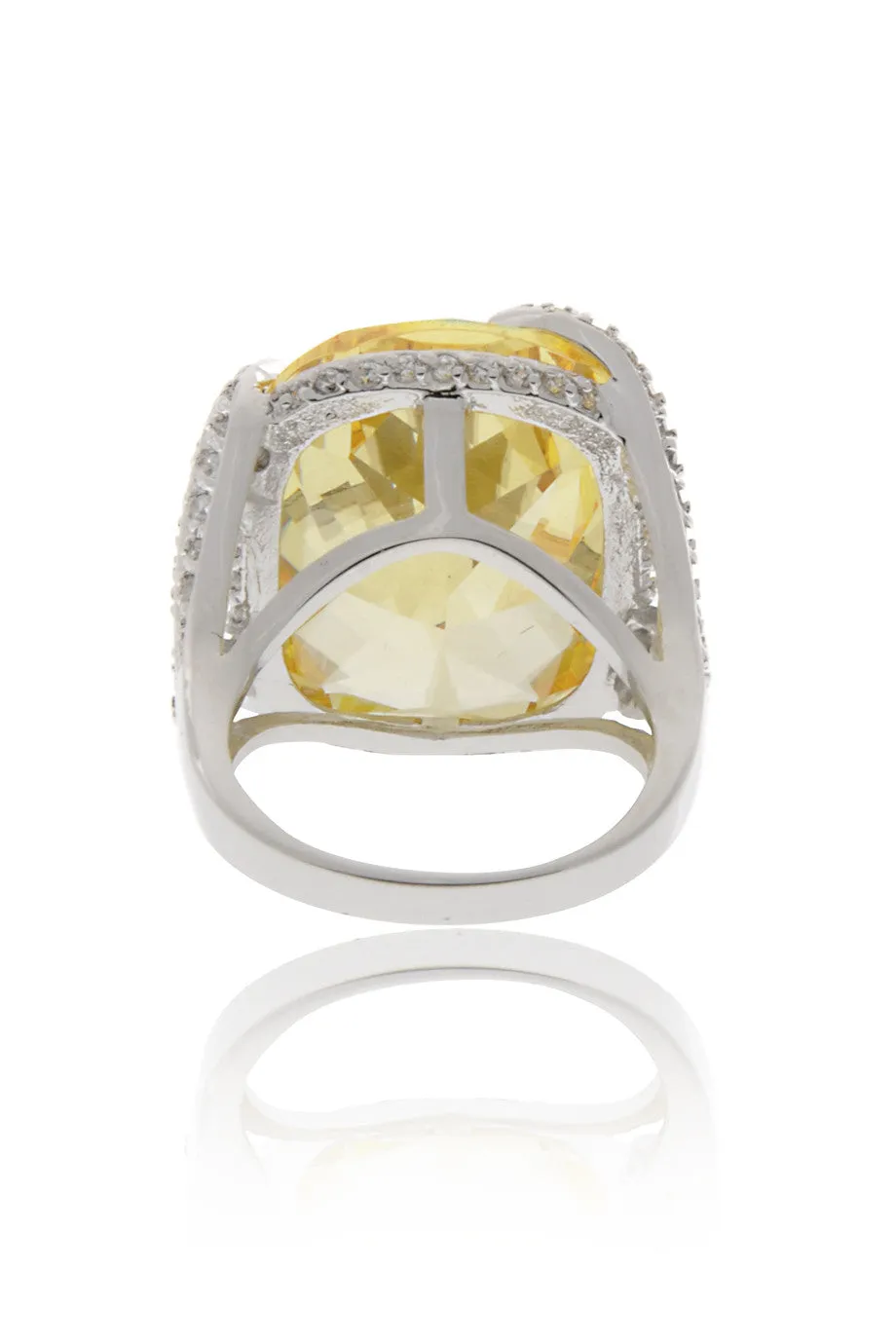KENNETH JAY LANE CASSANDRA Yellow Crystal Cocktail Ring