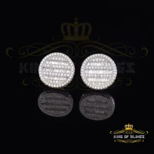 King of Blings- 0.68ct Cubic Zirconia 925 Sterling White Silver Round Men's & Women's Earrings