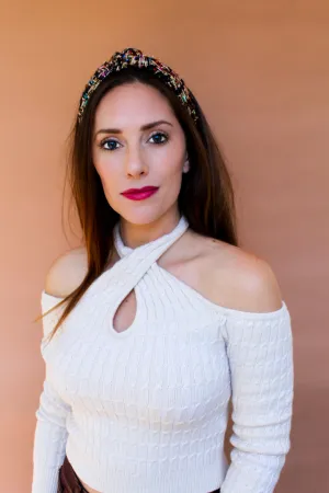 Knotted Headband | Black Tweed