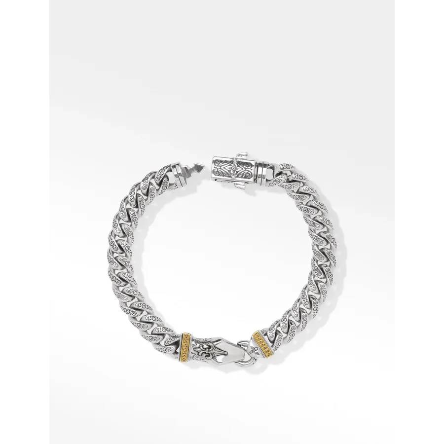 Konstantino Mens Alchemy Silver and Bronze Link Bracelet